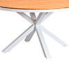 Mesa de comedor redonda de exterior con tablero de madera-plástico compuesta, ideal para terrazas y jardines - 11D26H