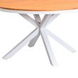 Mesa de comedor redonda de exterior con tablero de madera-plástico compuesta, ideal para terrazas y jardines - 11D26H