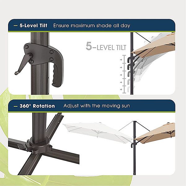 Venta al por mayor LuxuBig tamaño al aire libre paraguas Patio sombrilla voladizo paraguas - 11U01A