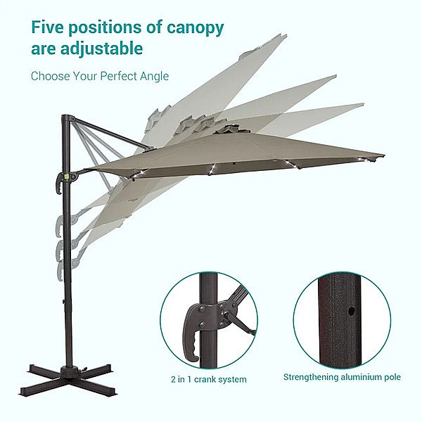 Venta al por mayor de 8 pies de lujo cuadrado patio paraguas voladizo paraguas - 11U01G