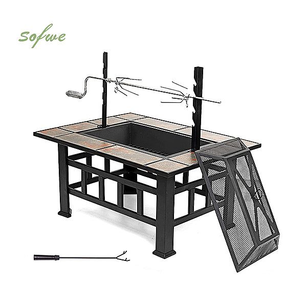 Pozo de fuego de mesa cuadrado al aire libre de 37 pulgadas - 10H01A