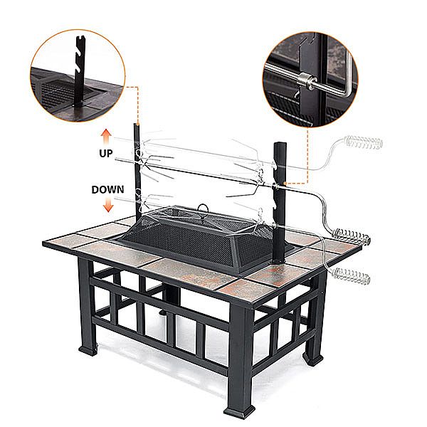 Pozo de fuego de mesa cuadrado al aire libre de 37 pulgadas - 10H01A