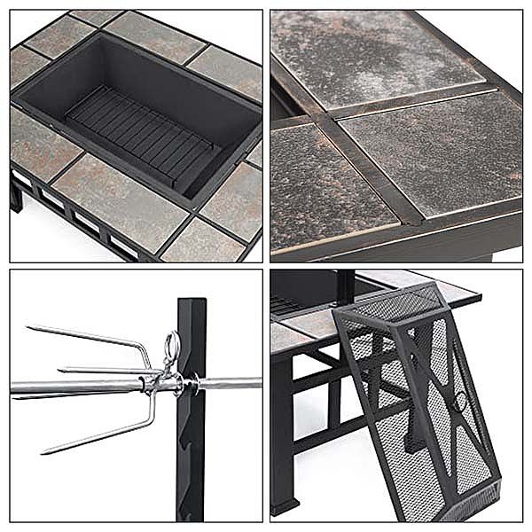 Pozo de fuego de mesa cuadrado al aire libre de 37 pulgadas - 10H01A