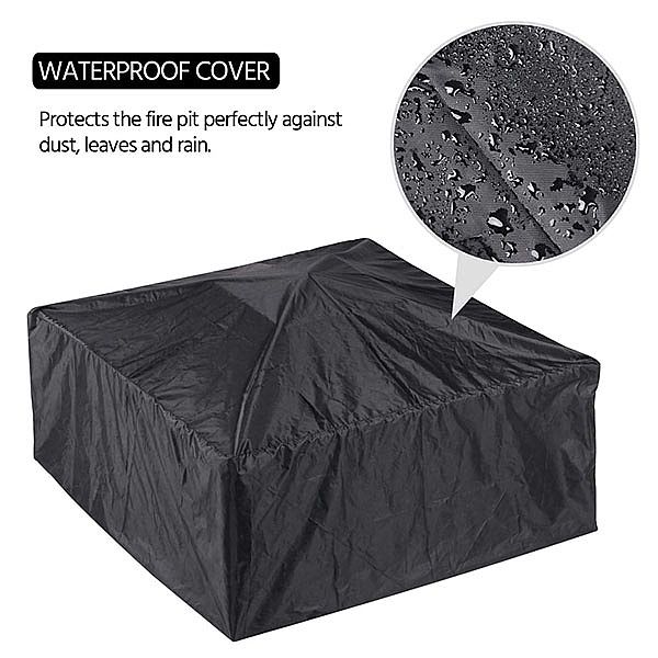 Juego de brasero cuadrado de metal para barbacoa de 32 pulgadas - 10H01G