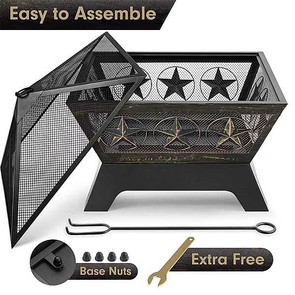 Pozo de fuego de leña para exteriores de 24 pulgadas - 10H01L