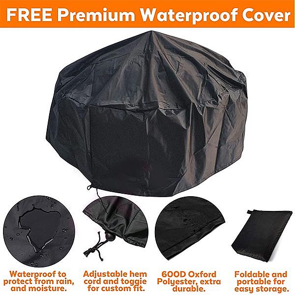 Juego de fogatas redondas para leña al aire libre - 10H01N