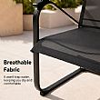 HF Patios Venta al por Mayor de Fábrica Silla de Comedor de Patio Moderna de Hierro con Tela de Malla Recubierta de PVC para Mobiliario de Exterior - 11C12O