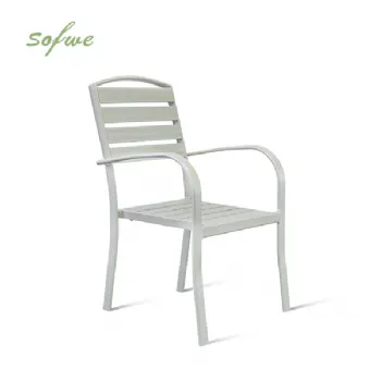 Silla de comedor apilable con reposabrazos