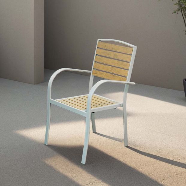 Silla de comedor de exterior de compuestos de madera-plástico - 11D11F