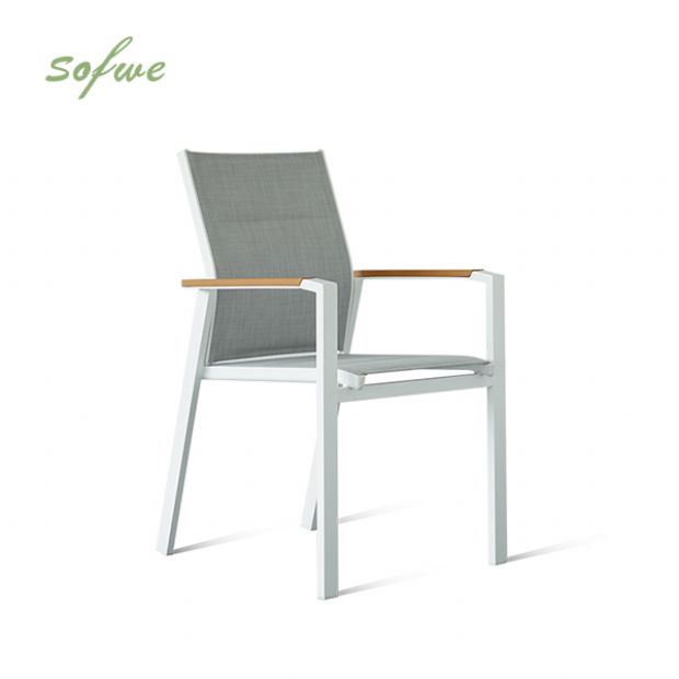 Sillón de comedor de aluminio acolchado de algodón para jardín - 11D11I