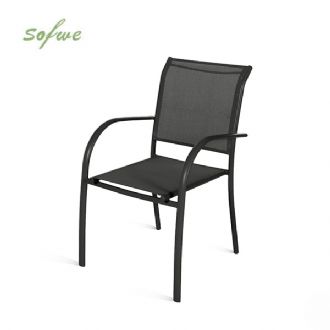 Silla de comedor apilable de aluminio para exteriores con...
