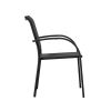 Silla de comedor apilable de aluminio para exteriores con reposabrazos y asiento tipo hamaca - 11D11K