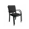 Silla de comedor apilable de aluminio para exteriores con reposabrazos y asiento tipo hamaca - 11D11K