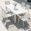 Silla de comedor apilable de aluminio para exteriores con reposabrazos y asiento tipo hamaca - 11D11K