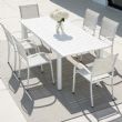 Silla de comedor apilable de aluminio para exteriores con reposabrazos y asiento tipo hamaca - 11D11K