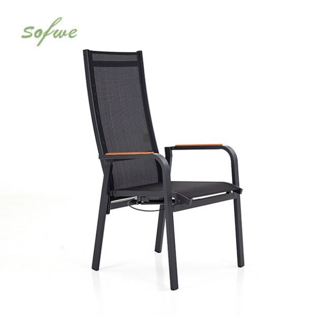 Silla de comedor reclinable con respaldo alto para patio - 11D12J