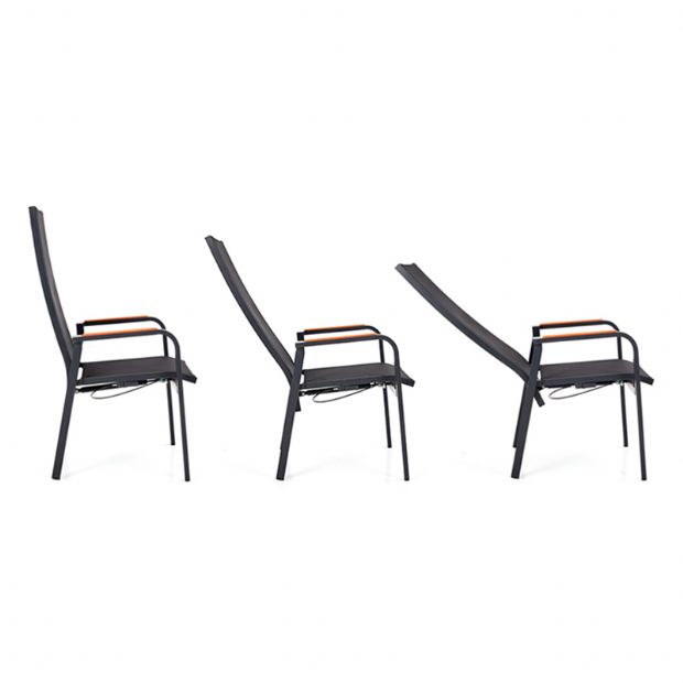 Silla de comedor reclinable con respaldo alto para patio - 11D12J