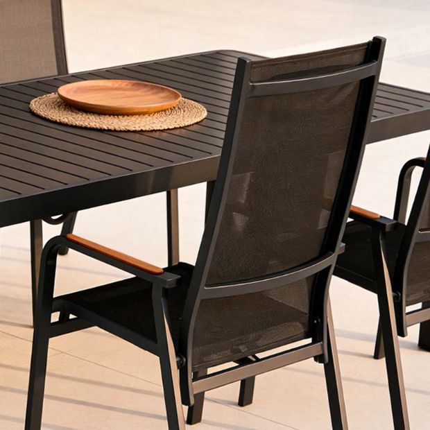 Silla de comedor reclinable con respaldo alto para patio - 11D12J