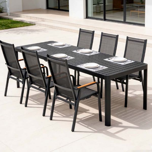 Silla de comedor reclinable con respaldo alto para patio - 11D12J