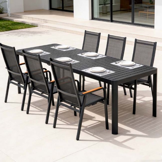 Silla de comedor reclinable con respaldo alto para patio - 11D12J
