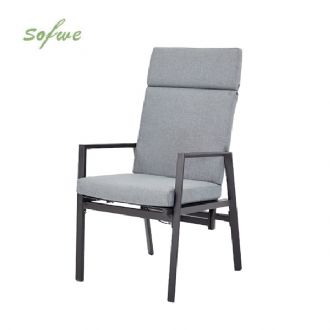 Sillón reclinable de respaldo alto para patio con cojín de...