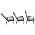 Sillón reclinable de respaldo alto para patio con cojín de poliéster hilado - 11D12K