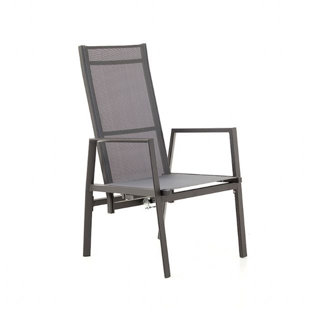 Sillón reclinable de respaldo alto para patio con cojín de poliéster hilado - 11D12K