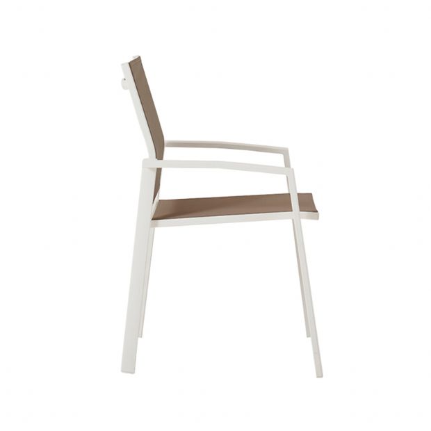 Silla de comedor de aluminio con asiento y respaldo de malla transpirable - 11D27A