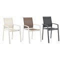Silla de comedor de aluminio con asiento y respaldo de malla transpirable - 11D27A