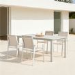 Silla de comedor de aluminio con asiento y respaldo de malla transpirable - 11D27A