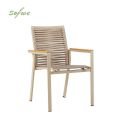 Silla de comedor de exterior de aluminio y cuerda trenzada - 11D27C