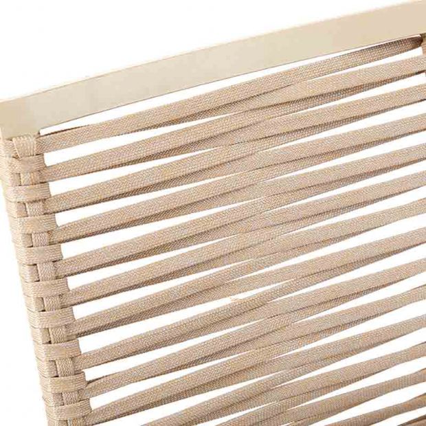 Silla de comedor de exterior de aluminio y cuerda trenzada - 11D27C