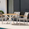 Silla de comedor de exterior de aluminio y cuerda trenzada - 11D27C