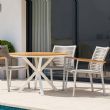 Silla de comedor de exterior de aluminio y cuerda trenzada - 11D27C