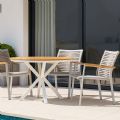 Silla de comedor de exterior de aluminio y cuerda trenzada - 11D27C