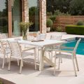 Silla de comedor de exterior de aluminio y cuerda trenzada - 11D27C