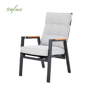 Sillón de comedor para exterior con respaldo ajustable
