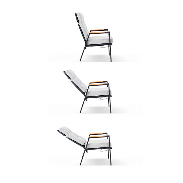 Sillón de comedor para exterior con respaldo ajustable - 11D27D
