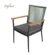 Silla de comedor de exterior con estructura de aleación de aluminio y cojín de asiento de 5 cm de grosor. - 11D27G