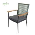 Silla de comedor de exterior con estructura de aleación de aluminio y cojín de asiento de 5 cm de grosor. - 11D27G