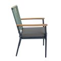 Silla de comedor de exterior con estructura de aleación de aluminio y cojín de asiento de 5 cm de grosor. - 11D27G