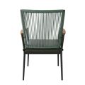 Silla de comedor de exterior con estructura de aleación de aluminio y cojín de asiento de 5 cm de grosor. - 11D27G