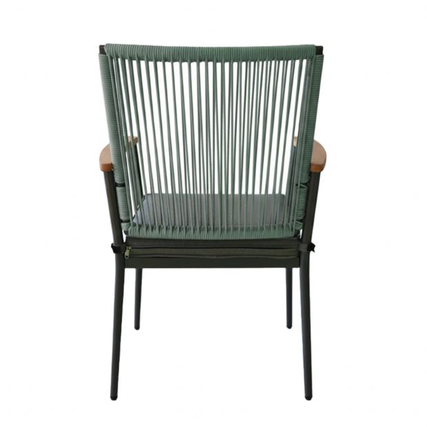 Silla de comedor de exterior con estructura de aleación de aluminio y cojín de asiento de 5 cm de grosor. - 11D27G