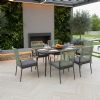 Silla de comedor de exterior con estructura de aleación de aluminio y cojín de asiento de 5 cm de grosor. - 11D27G