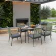 Silla de comedor de exterior con estructura de aleación de aluminio y cojín de asiento de 5 cm de grosor. - 11D27G