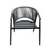 Silla de comedor redonda para exterior con respaldo de cuerda trenzada - 11D27I