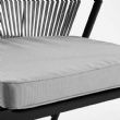 Silla de comedor redonda para exterior con respaldo de cuerda trenzada - 11D27I
