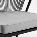 Silla de comedor redonda para exterior con respaldo de cuerda trenzada - 11D27I