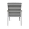 Silla de comedor de aluminio con reposabrazos de WPC para exteriores con cojín - 11D27J