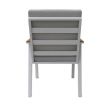 Silla de comedor de aluminio con reposabrazos de WPC para exteriores con cojín - 11D27J